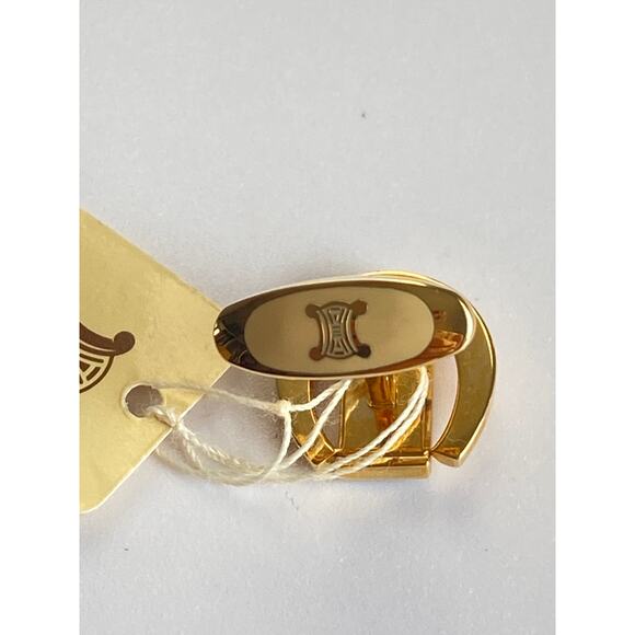 Authentic Celine Paris Gold & Silver-Tone Men’s Cufflinks and Tie Clip Set - Picture 6 of 7